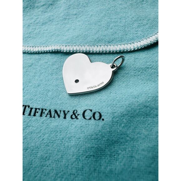 NEW Tiffany & Co. With Love Diamond Heart Charm Pendant in Silver - Picture 2 of 3